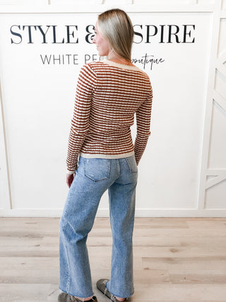 Tina Pointelle Stripe Henley