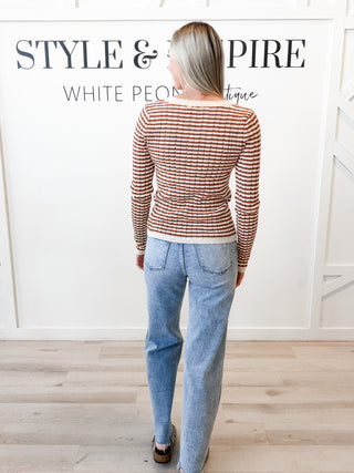 Tina Pointelle Stripe Henley