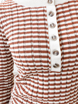 Tina Pointelle Stripe Henley