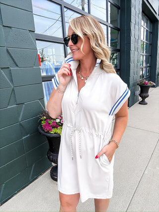 Margot Half Zip Drawstring Dress