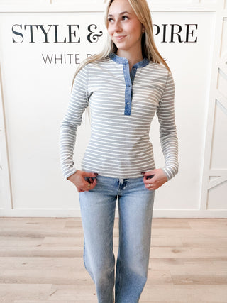 Celia Washed Stripe Henley