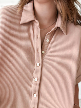 Margo Ribbed Button Down Romper