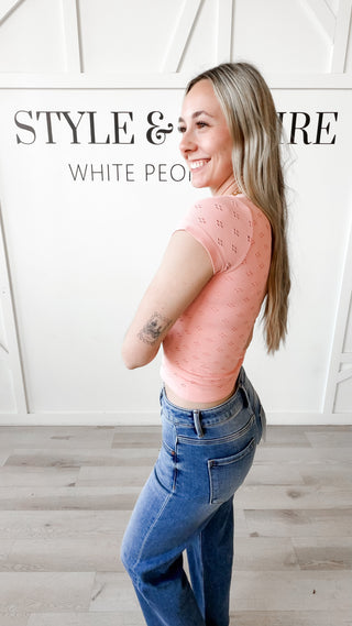 Roma Fitted Eyelet Tee