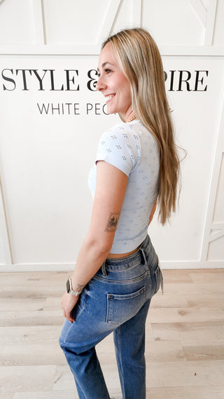 Roma Fitted Eyelet Tee