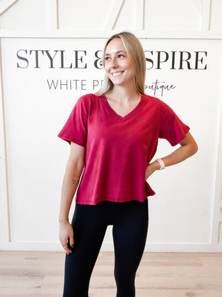 Mona Pima Blend V-Neck Tee