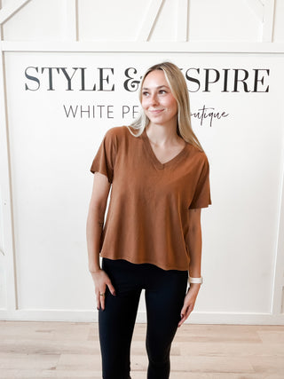 Mona Pima Blend V-Neck Tee