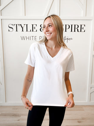 Mona Pima Blend V-Neck Tee