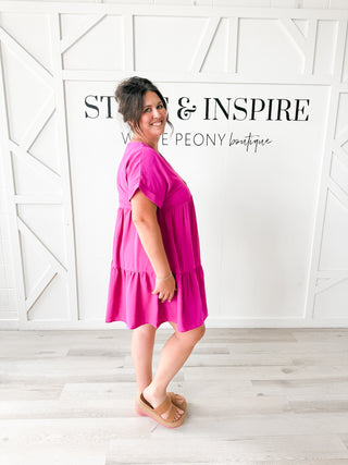 Caroline V-Neck Tiered Dress
