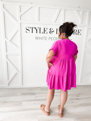 Caroline V-Neck Tiered Dress