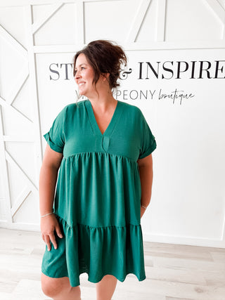 Caroline V-Neck Tiered Dress