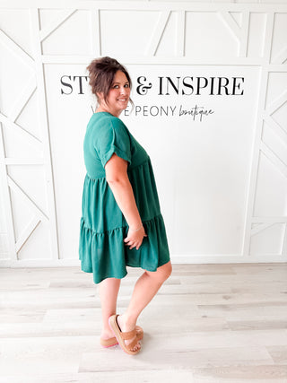 Caroline V-Neck Tiered Dress