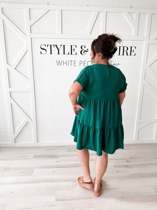 Caroline V-Neck Tiered Dress