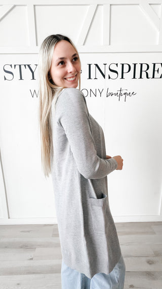 Sylvia Long Line Open Cardigan