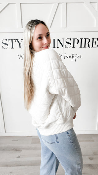 Anya Quilted 1/4 Snap Pullover