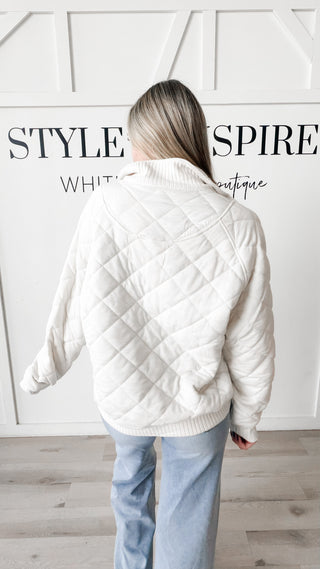 Anya Quilted 1/4 Snap Pullover