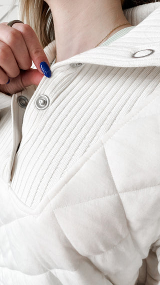 Anya Quilted 1/4 Snap Pullover