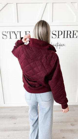 Anya Quilted 1/4 Snap Pullover