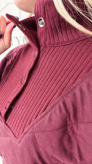 Anya Quilted 1/4 Snap Pullover