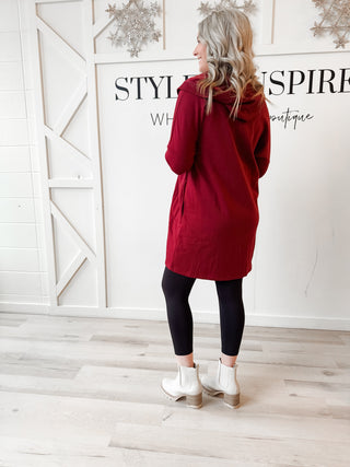 Josie Hooded Long Line Open Cardigan