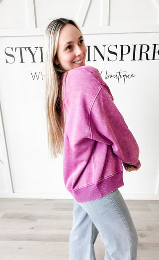 Janette Acid Wash Oversized Sweatshirt