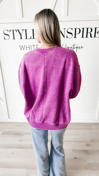 Janette Acid Wash Oversized Sweatshirt