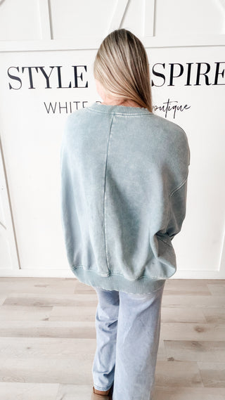 Janette Acid Wash Oversized Sweatshirt