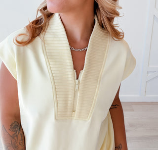Amanda 1/4 Zip Sleeveless Top