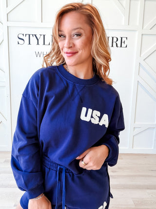 Team USA Terry Semi-Cropped Sweatshirt