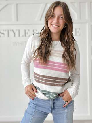Maisy Multi Color Stripe Sweater