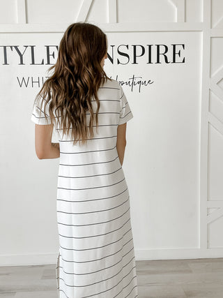 Renae Scuba Stripe Maxi Dress
