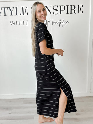 Renae Scuba Stripe Maxi Dress