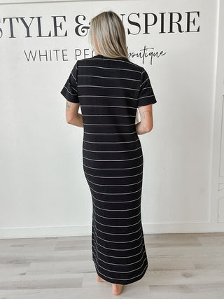 Renae Scuba Stripe Maxi Dress