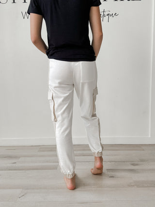 Jessie Stripe Pocket  Cotton Terry Pants