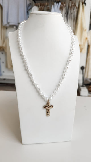 Pearl Cross Necklace. *Final Sale*