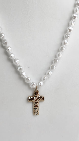 Pearl Cross Necklace. *Final Sale*