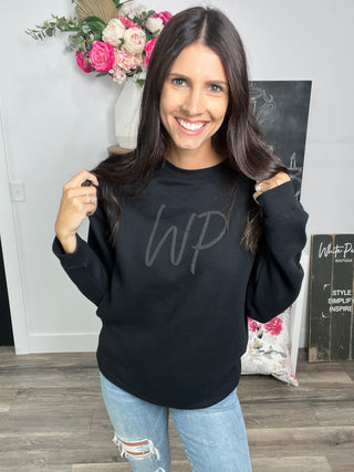 White Peony Puff Sweatshirt
