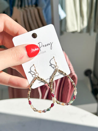 Square Gold and Prism Bead Earrings. *Final Sale*