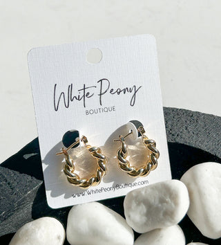 Twisted Pin Clasp Hoop Earrings. *Final Sale*