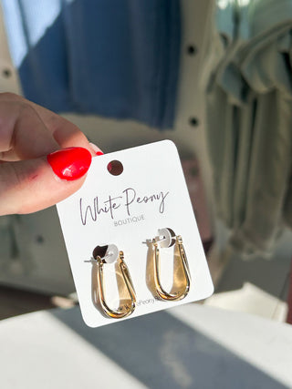 Long Oblong Crossover Hoop Earrings *Final Sale*