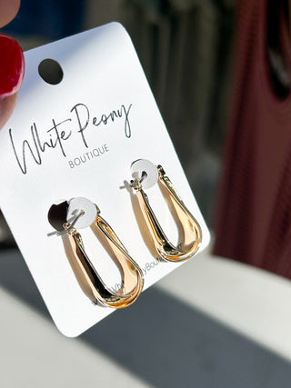 Long Oblong Crossover Hoop Earrings *Final Sale*