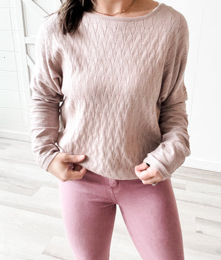 Murphy Cable Knit Pointelle Sweater