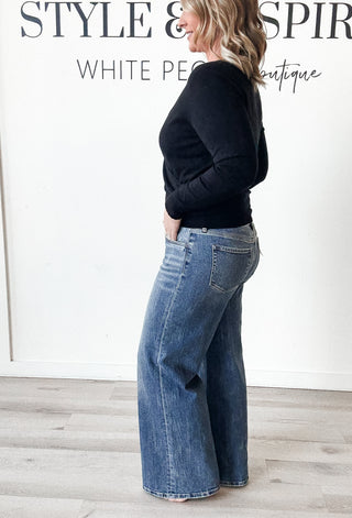 Christie Pointelle Crossover Sweater