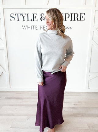 Kennedy Drawstring Waist Mock Neck Pullover