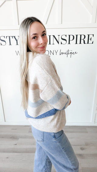 Gretta Stripe Collared Sweater
