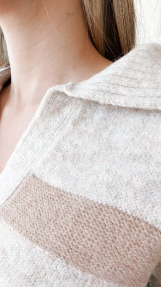 Gretta Stripe Collared Sweater