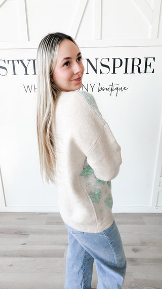 Martha Chenille Heart Cardigan