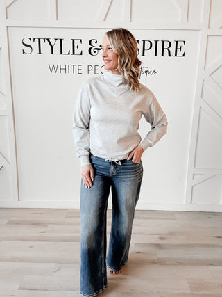 Flying Monkey Mid Rise Wide Leg Jeans