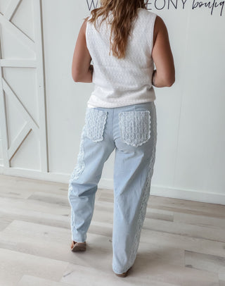Ronnie Lace Trim Relaxed Jeans