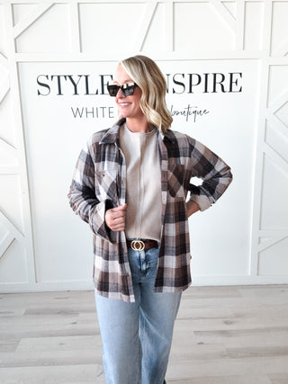 Nina Plaid Button Up Top