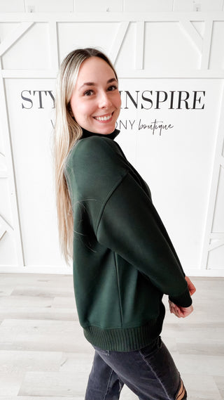 Maxine Scuba Mock Neck Pullover